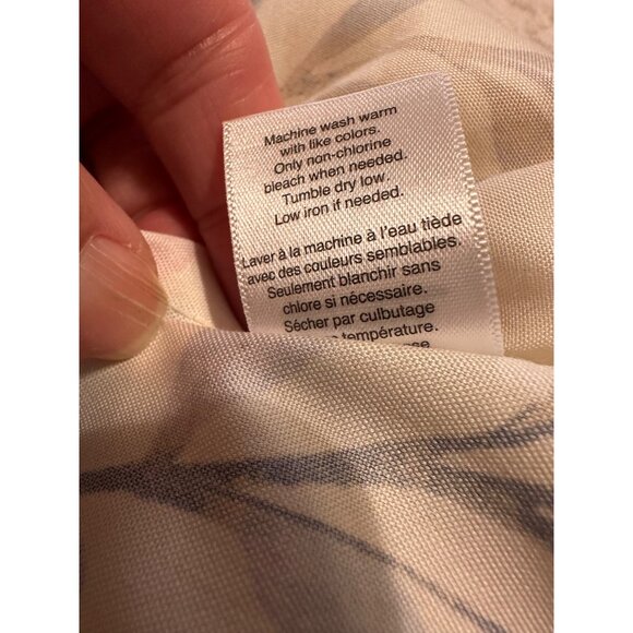 Coldwater Creek Woman’s XL Floral Button-Up Shirt Cotton Blouse Striped Collar - Picture 5 of 13